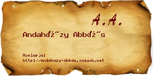 Andaházy Abbás névjegykártya